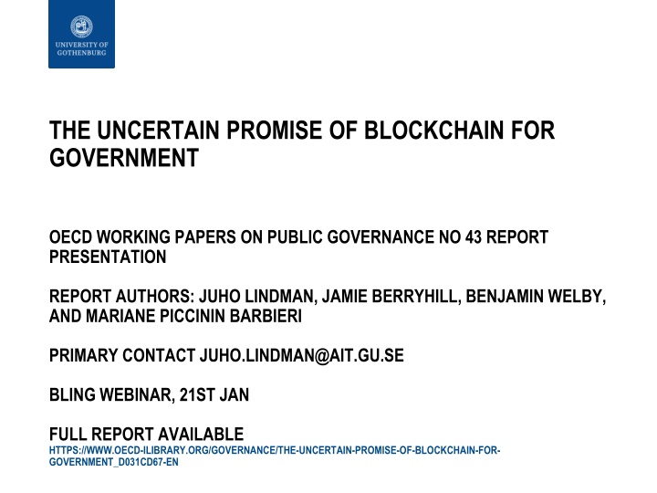 the uncertain promise of blockchain for government