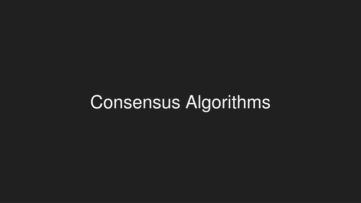 consensus algorithms