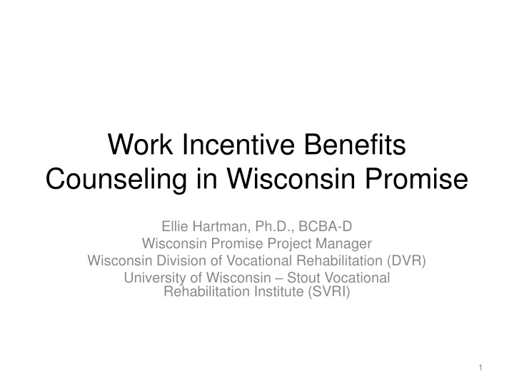 work incentive benefits counseling in wisconsin