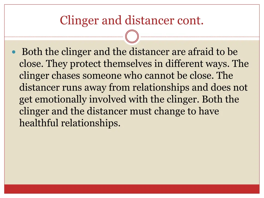 clinger and distancer cont