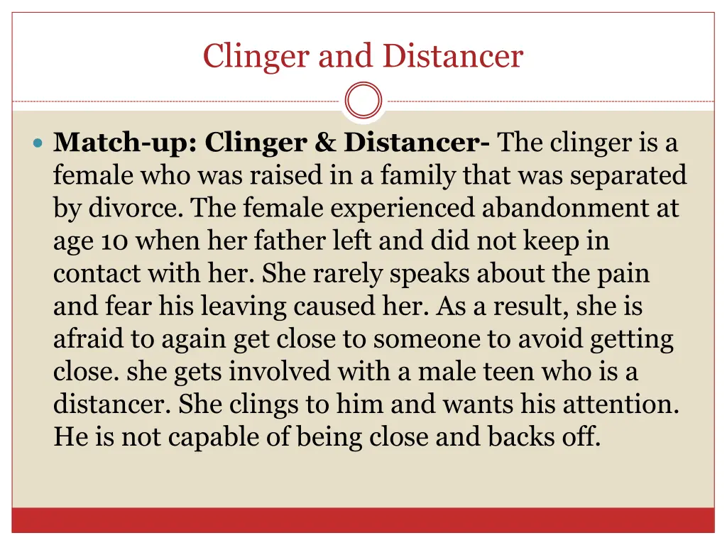 clinger and distancer