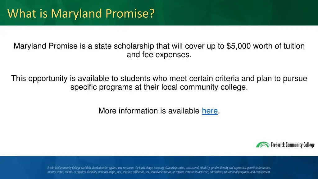 what is maryland promise