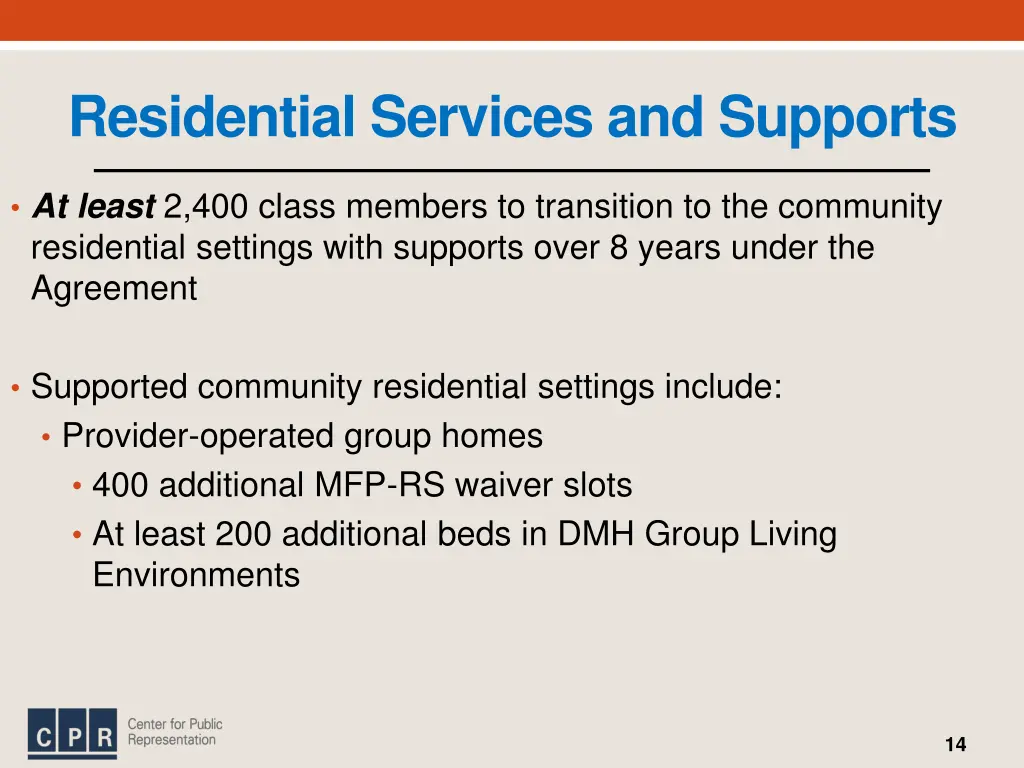 residential services and supports