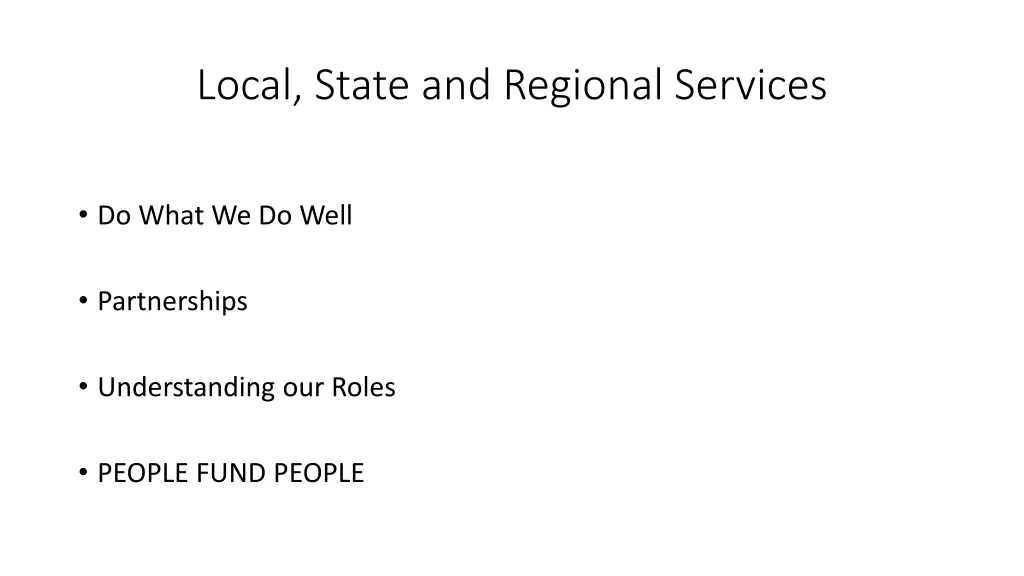 local state and regional services