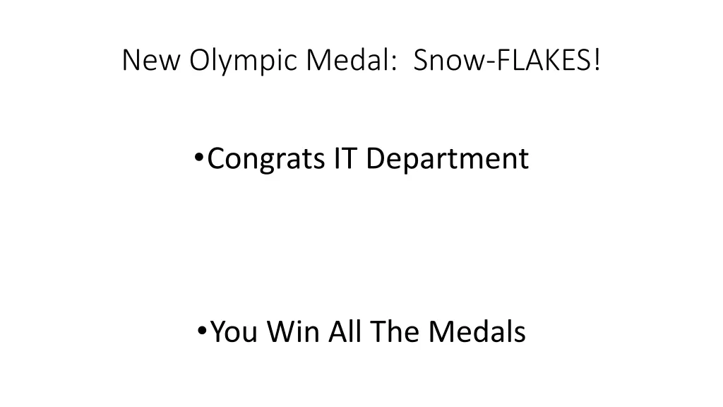 new olympic medal snow flakes