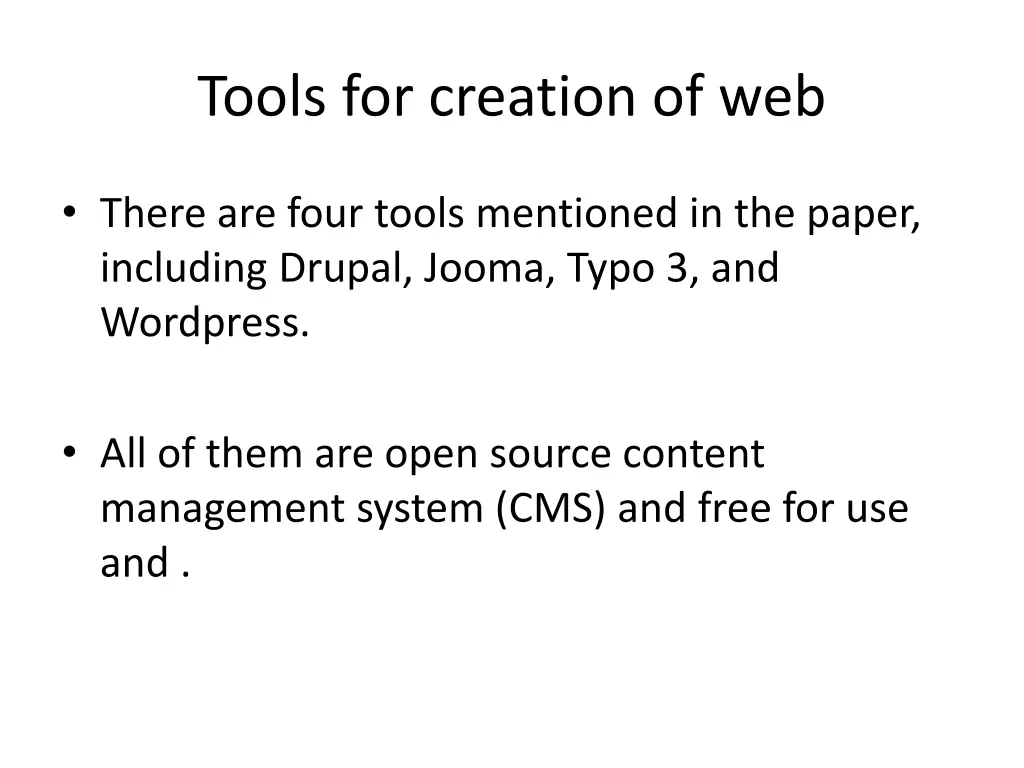 tools for creation of web