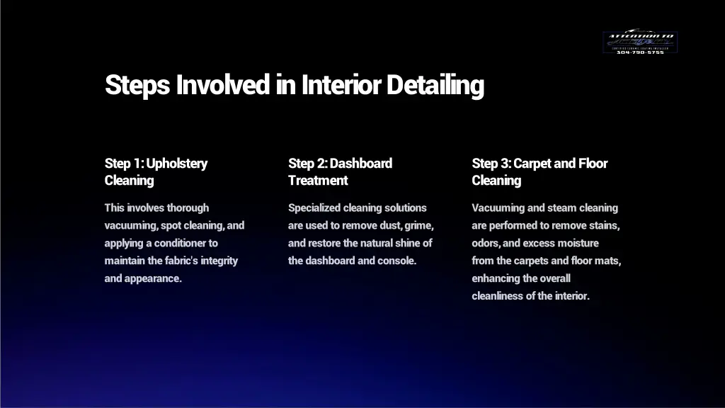 steps involved in interior detailing