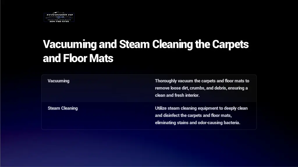 vacuuming and steam cleaning the carpets