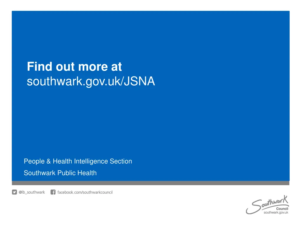 find out more at southwark gov uk jsna