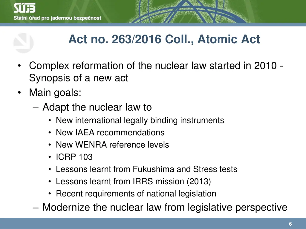 act no 263 2016 coll atomic act