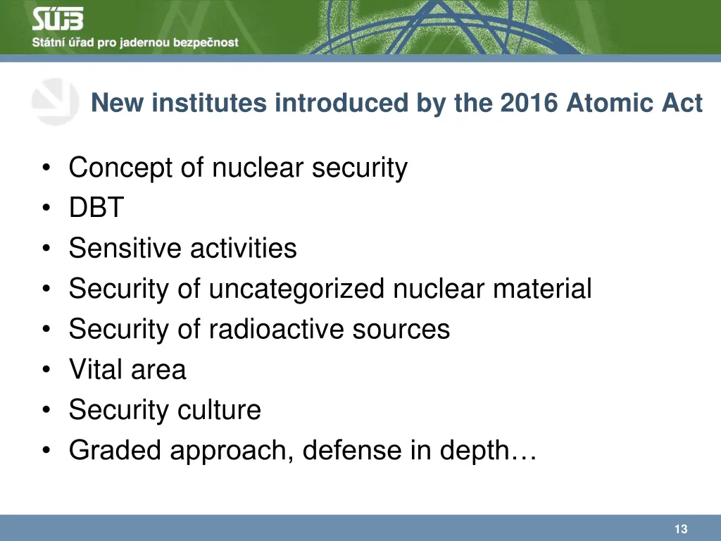 new institutes introduced by the 2016 atomic act