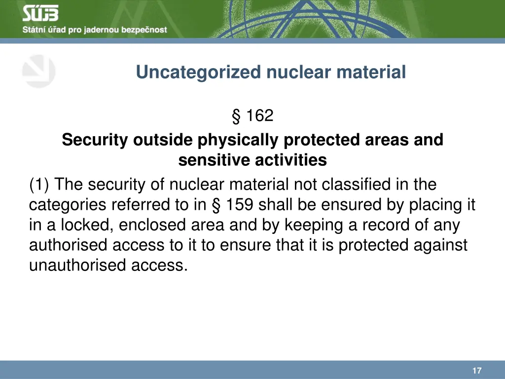 uncategorized nuclear material