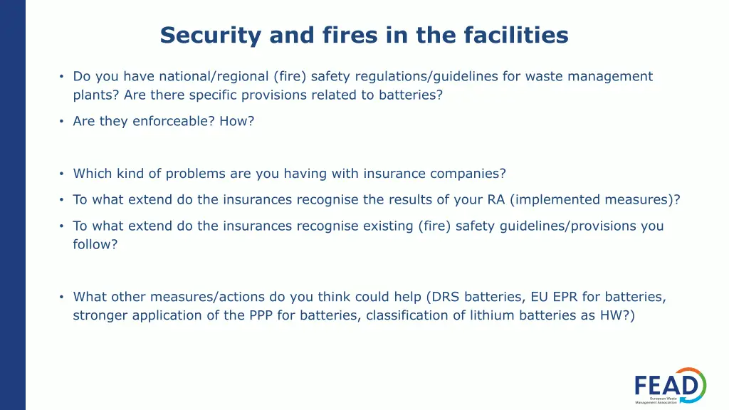 security and fires in the facilities 1