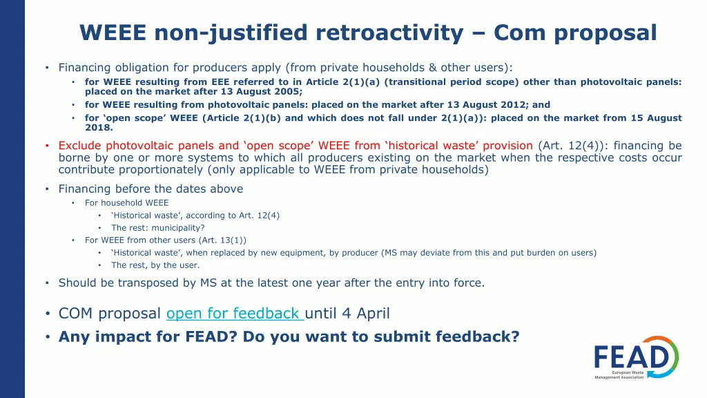 weee non justified retroactivity com proposal 1