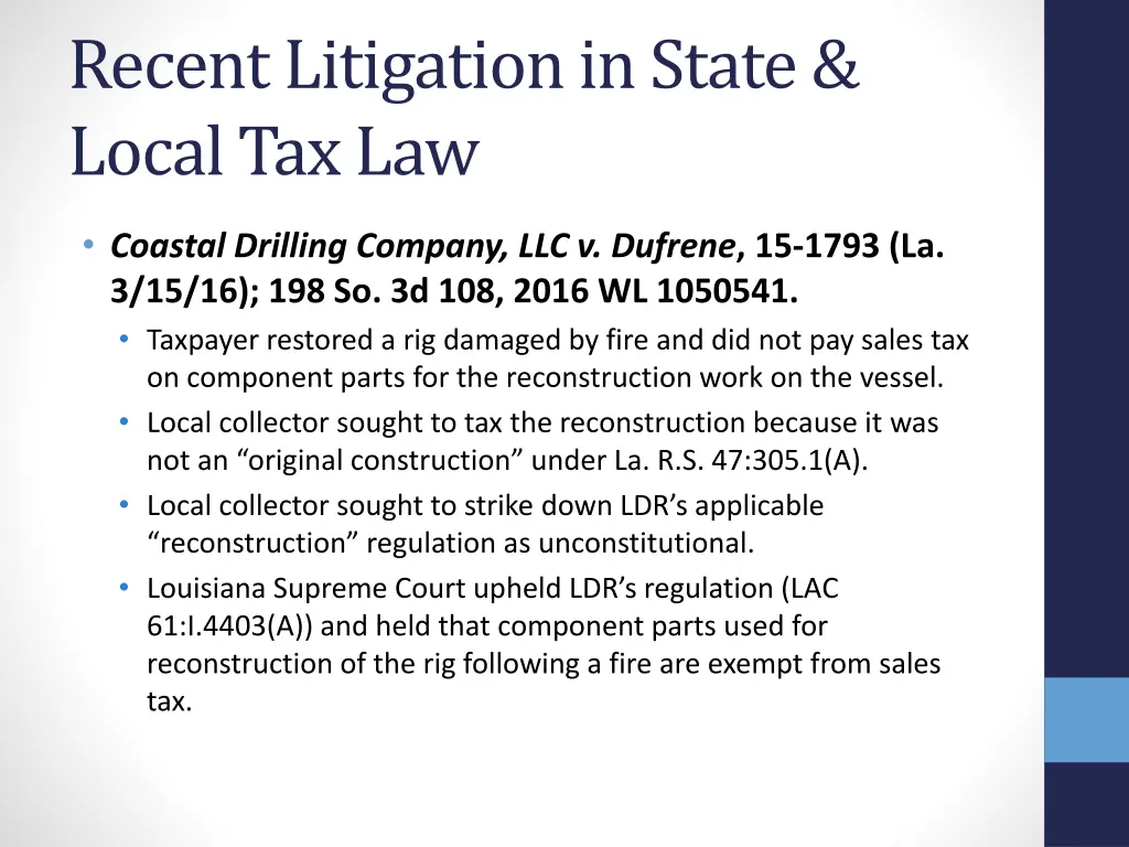 recent litigation in state local tax law 1