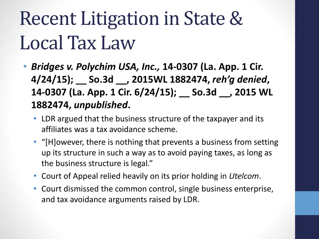 recent litigation in state local tax law 12