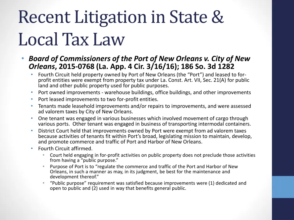 recent litigation in state local tax law 16