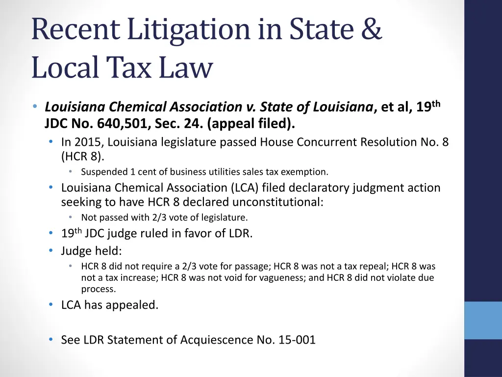 recent litigation in state local tax law 5