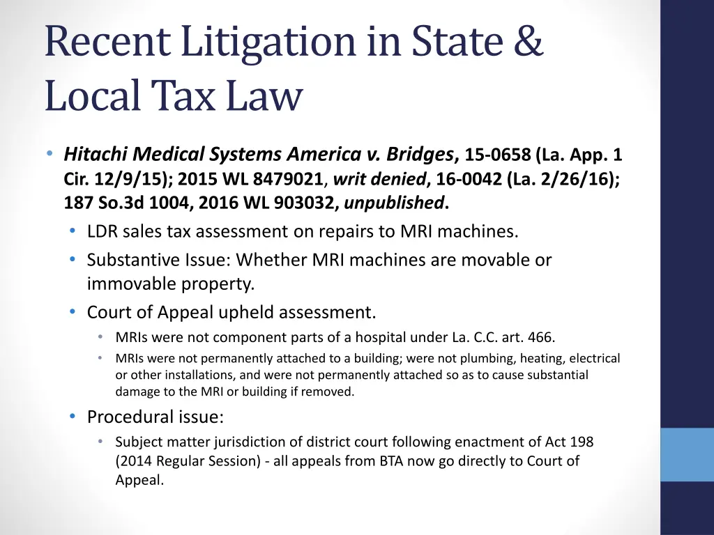 recent litigation in state local tax law 6