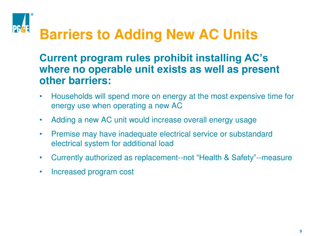 barriers to adding new ac units