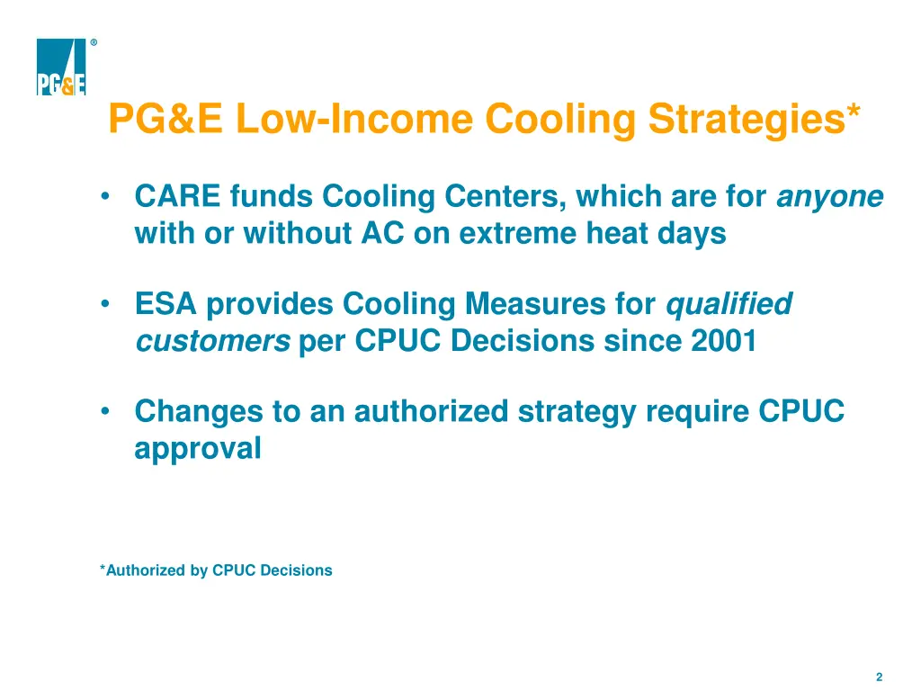 pg e low income cooling strategies