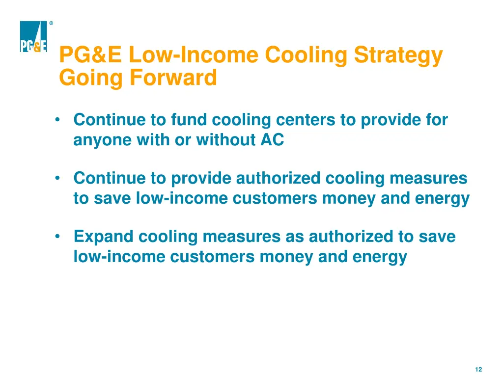 pg e low income cooling strategy going forward