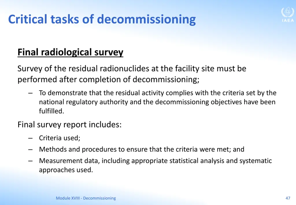 critical tasks of decommissioning 6