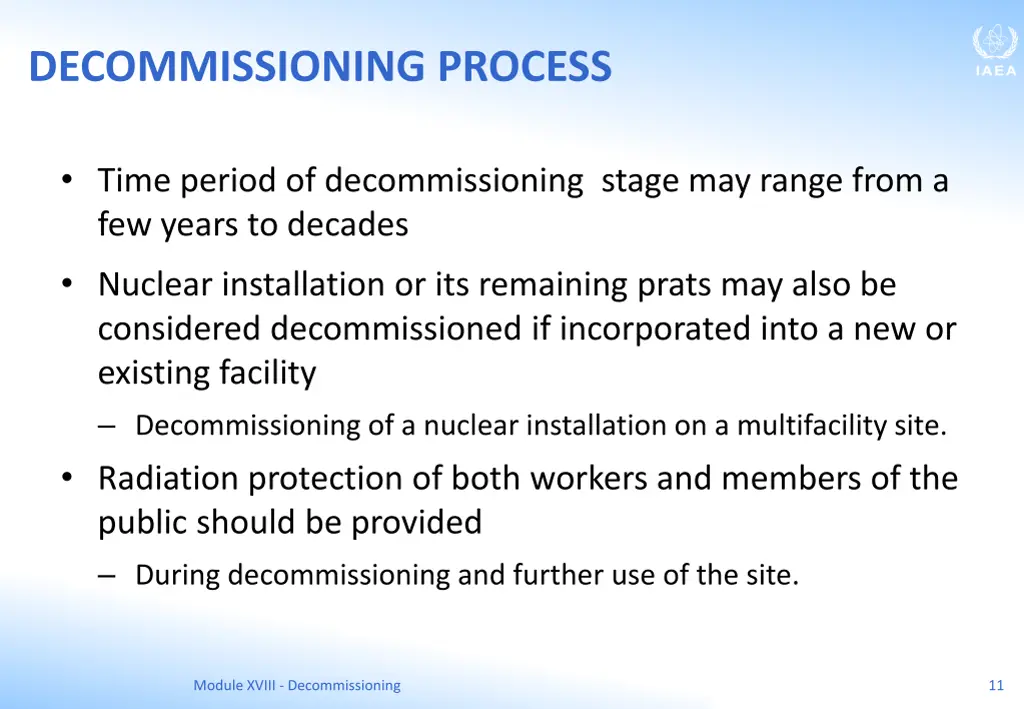 decommissioning process