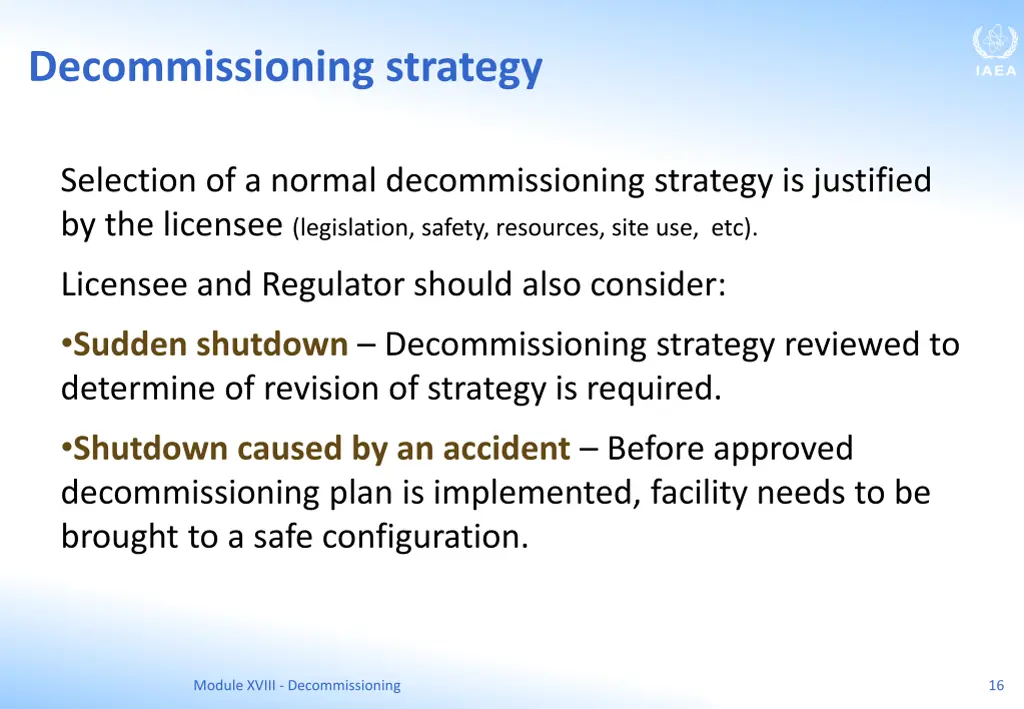 decommissioning strategy 1