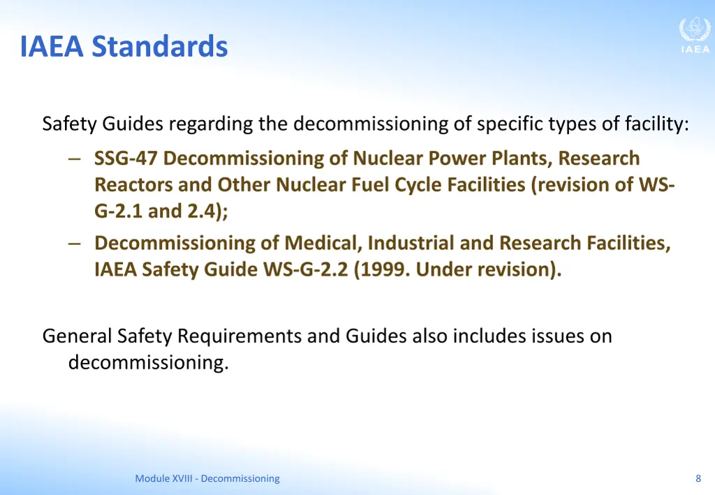 iaea standards 1