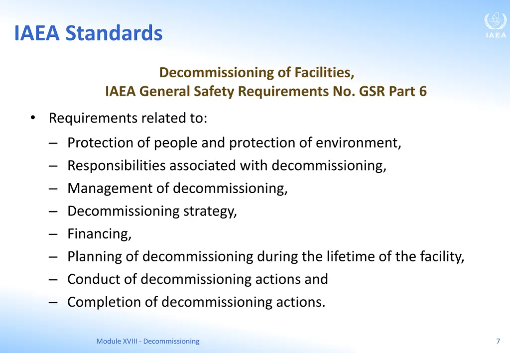 iaea standards