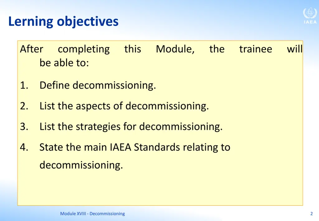 lerning objectives