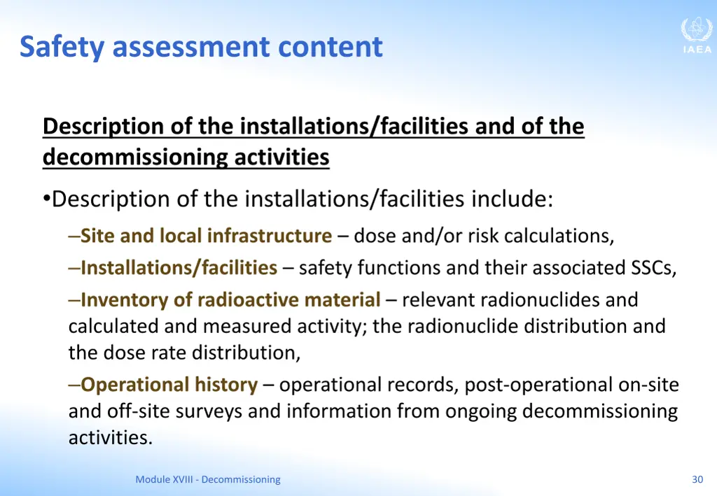 safety assessment content