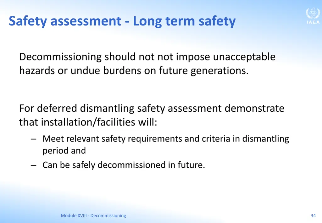 safety assessment long term safety