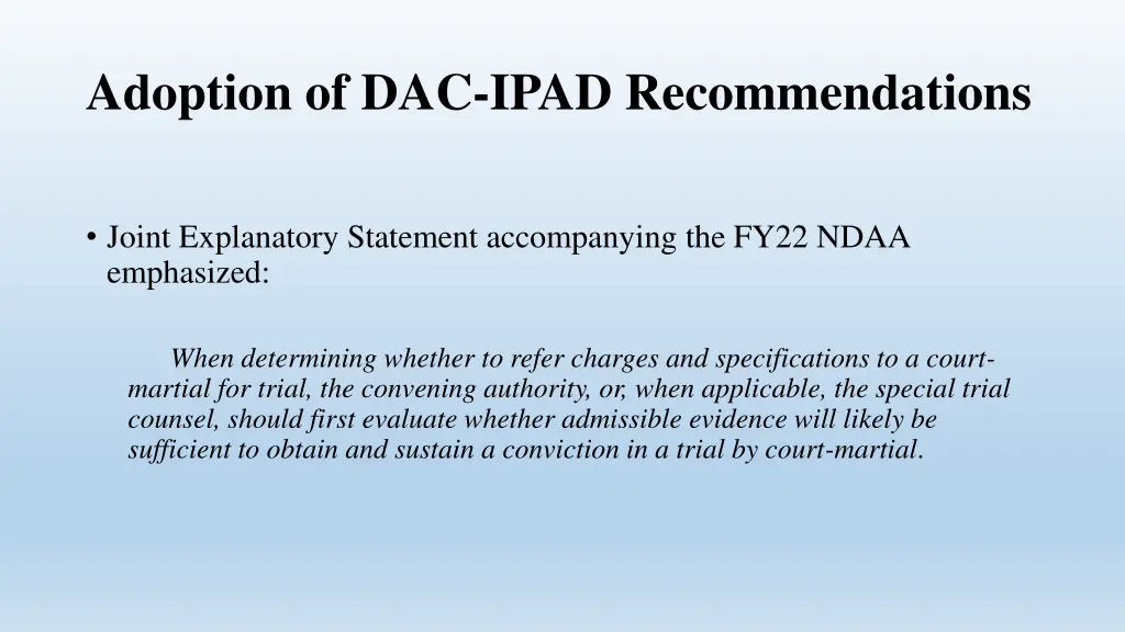 adoption of dac ipad recommendations 1