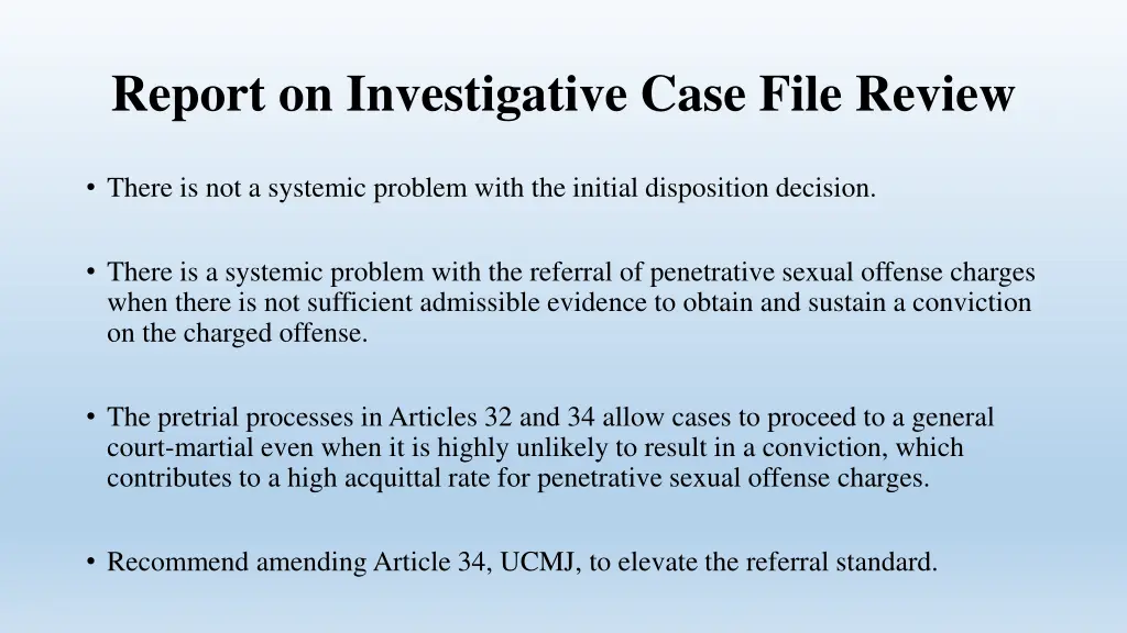 report on investigative case file review 1