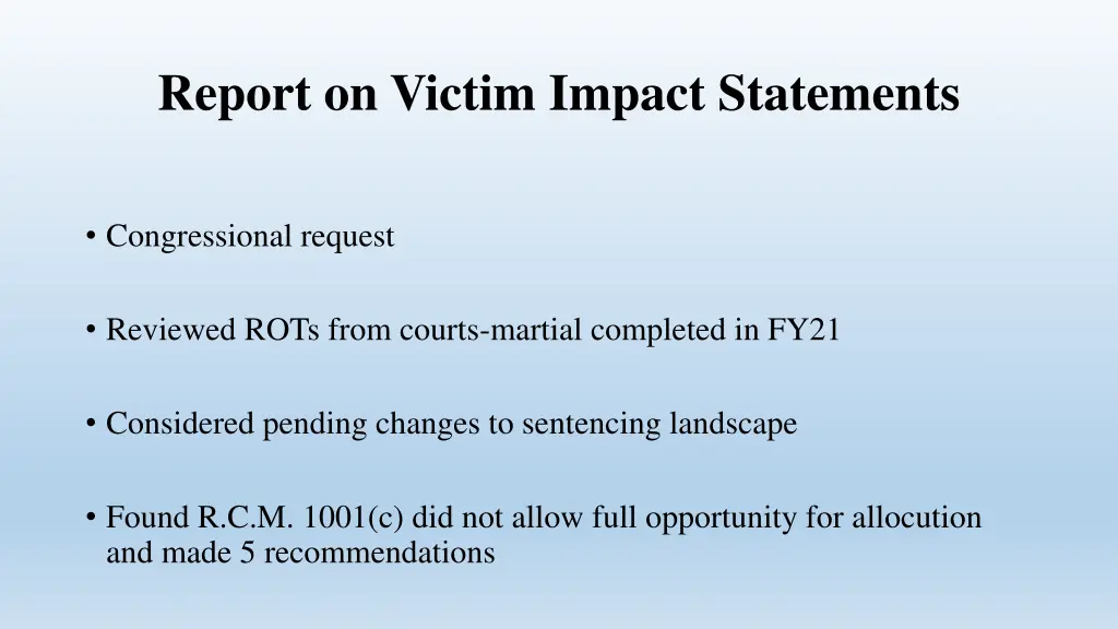 report on victim impact statements