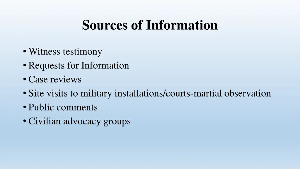 sources of information