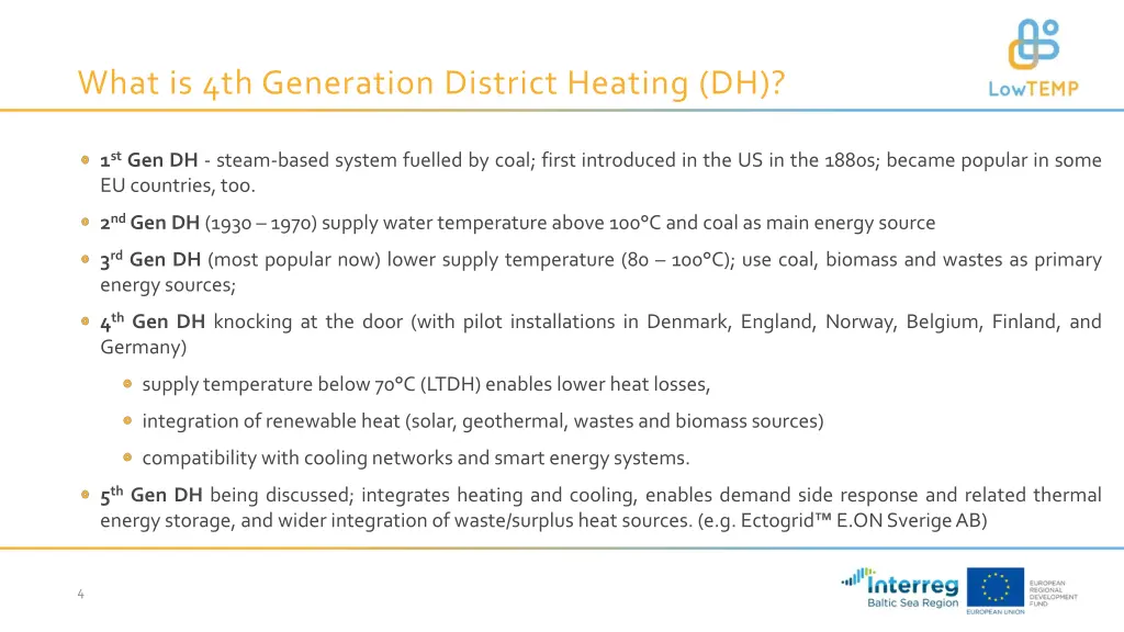 what is 4th generation district heating dh