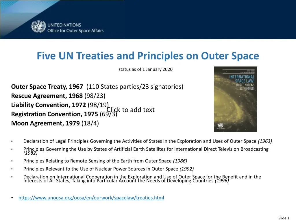 five un treaties and principles on outer space