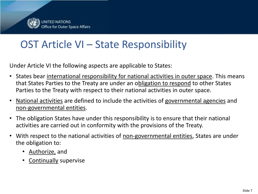 ost article vi state responsibility