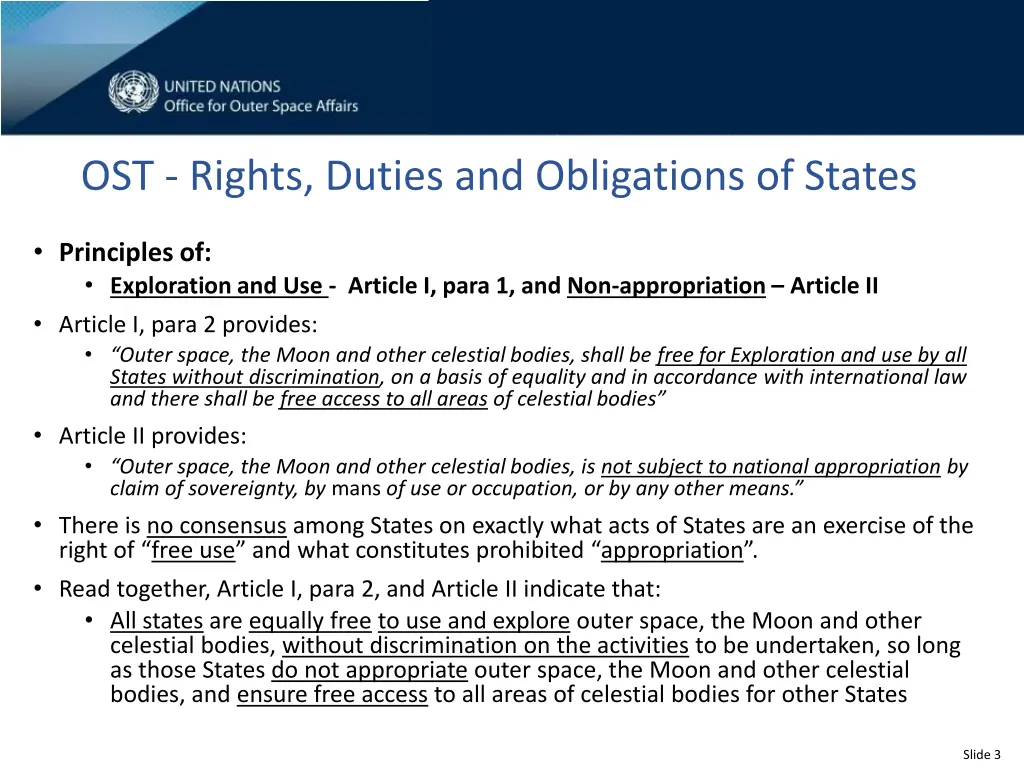 ost rights duties and obligations of states