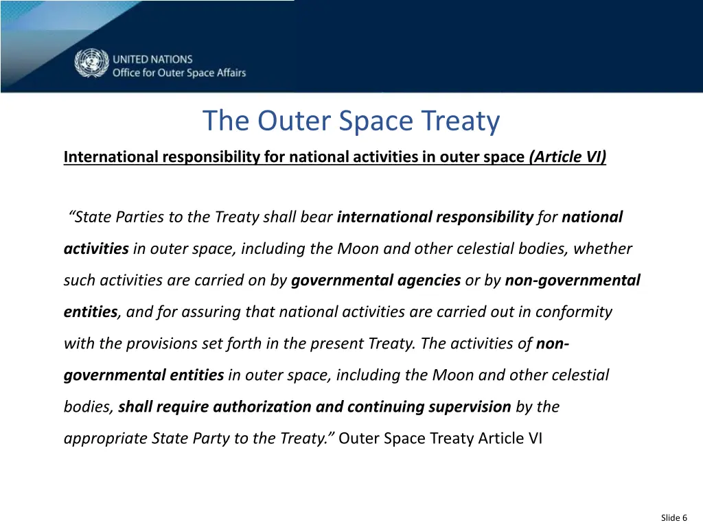 the outer space treaty