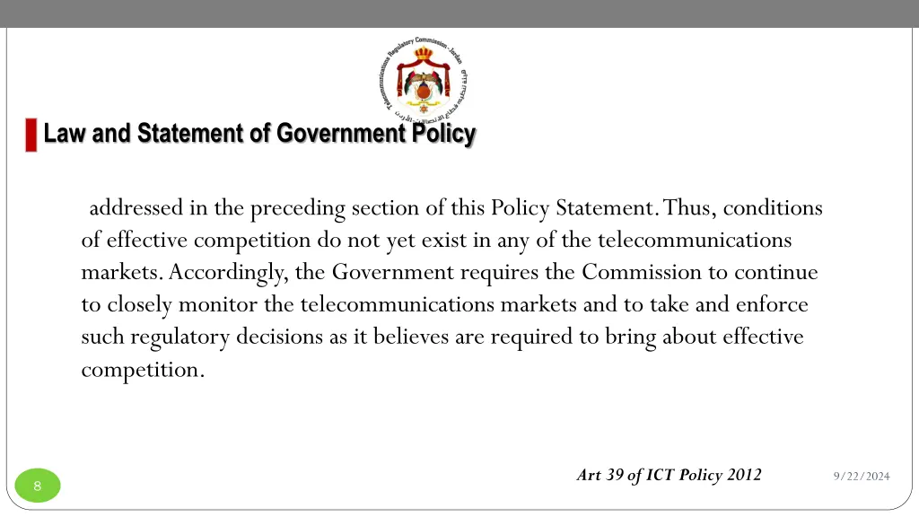 law and statement of government policy 1