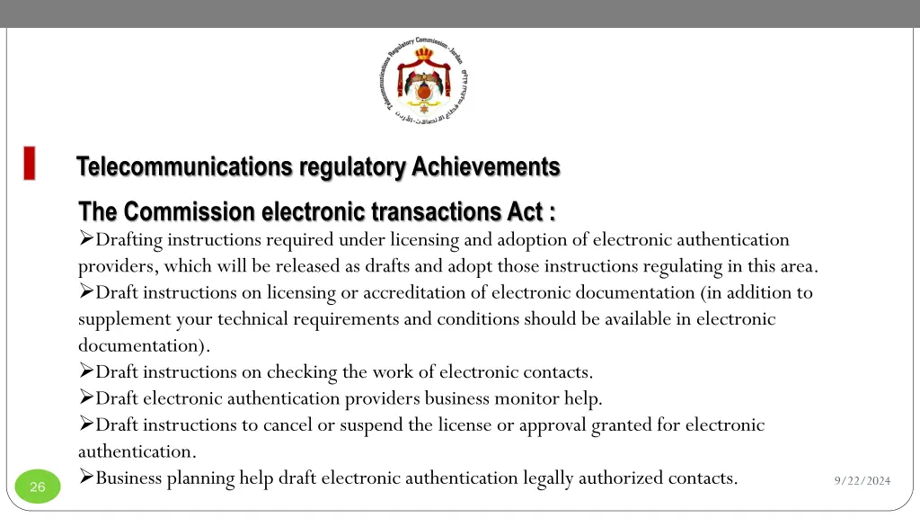 telecommunications regulatory achievements