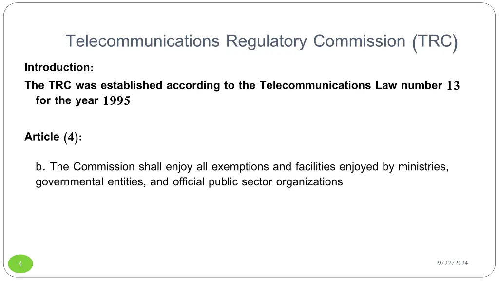 telecommunications regulatory commission 1