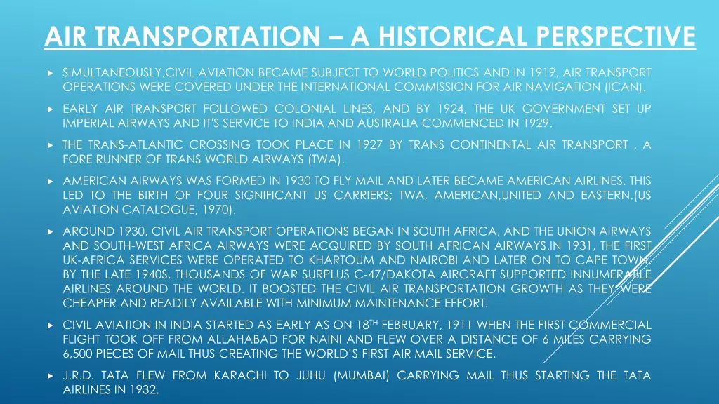 air transportation a historical perspective 1