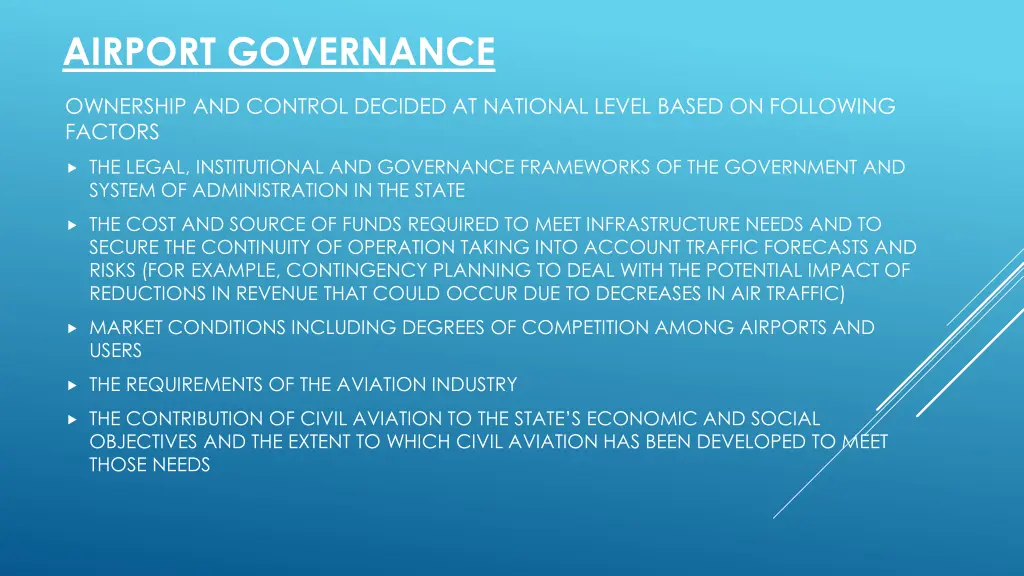 airport governance