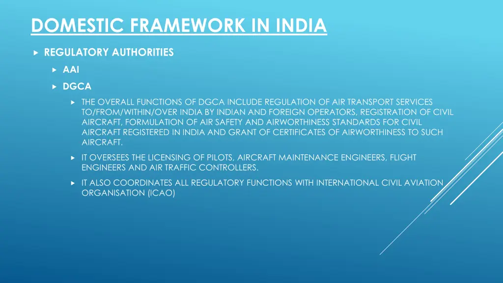 domestic framework in india 2