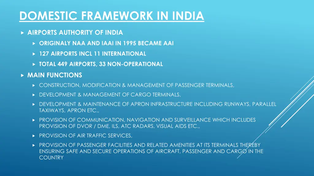 domestic framework in india